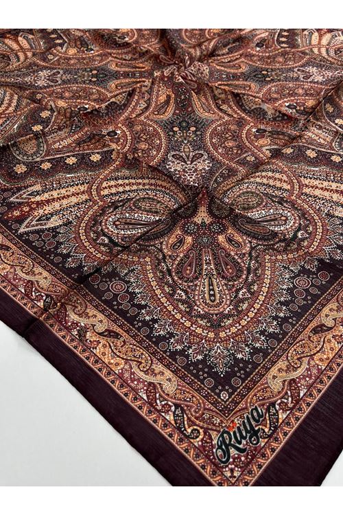 Etnik Etro Desen Pırıltı Eşarp 