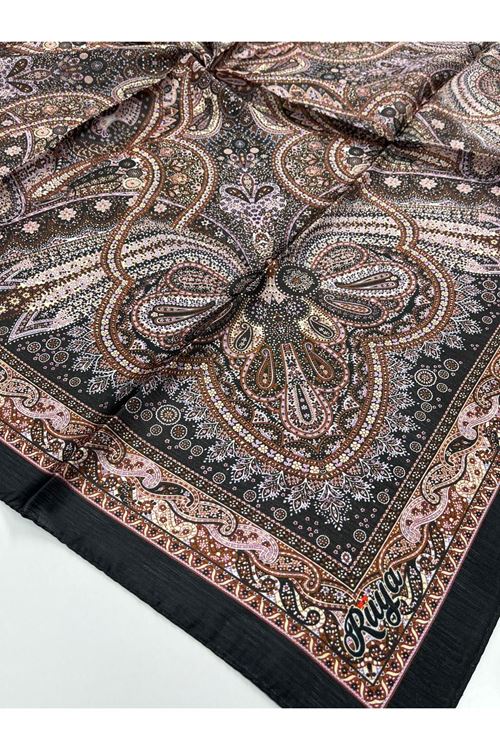 Etnik Etro Desen Pırıltı Eşarp  