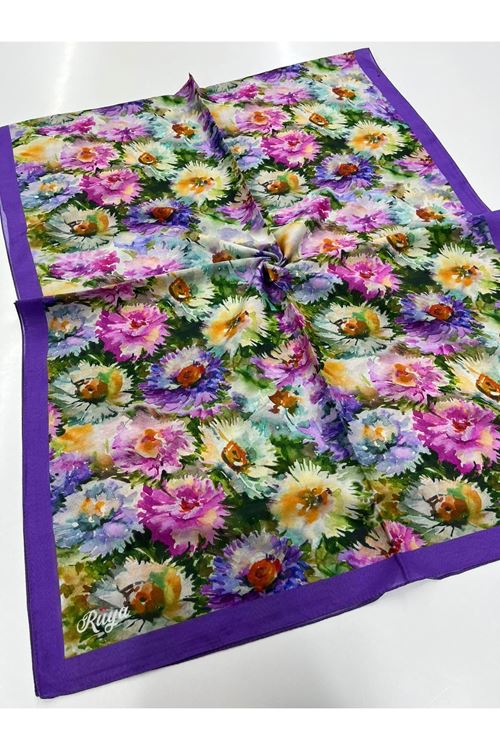 Şakayık Desen Rüya Organik Şal   