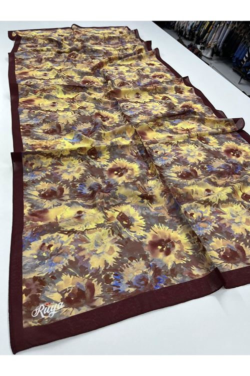 Şakayık Desen Rüya Organik Şal  