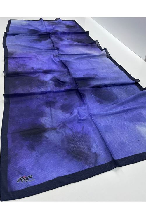 Bulut Desen Rüya Organik Şal (Morcivert)  