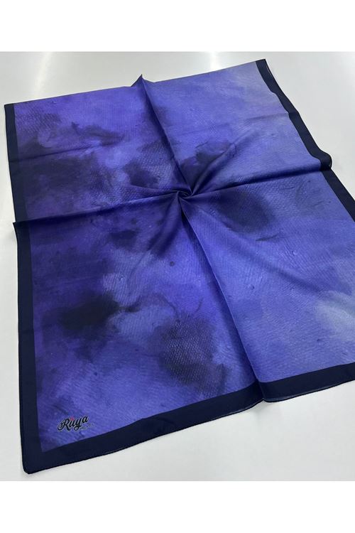 Bulut Desen Rüya Organik Şal (Morcivert)  