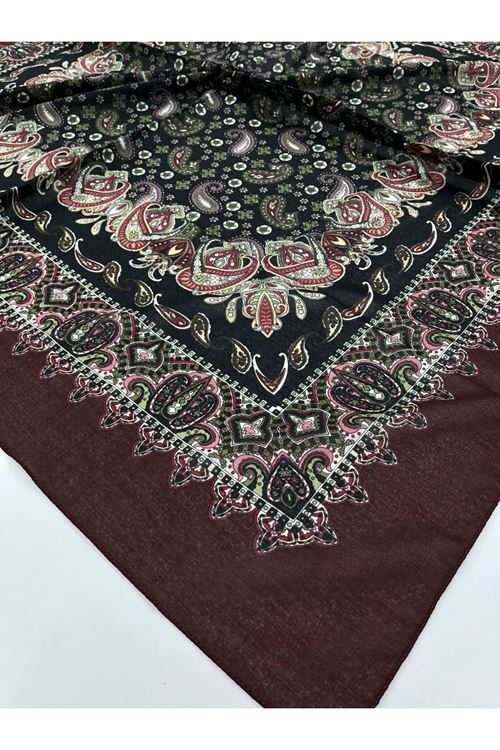 Çini Etnik Desen Naturel Eşarp   