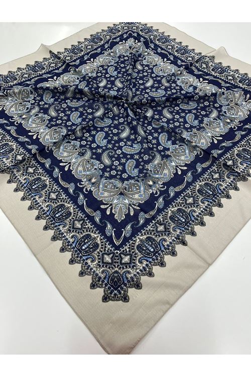 Çini Etnik Desen Naturel Eşarp   