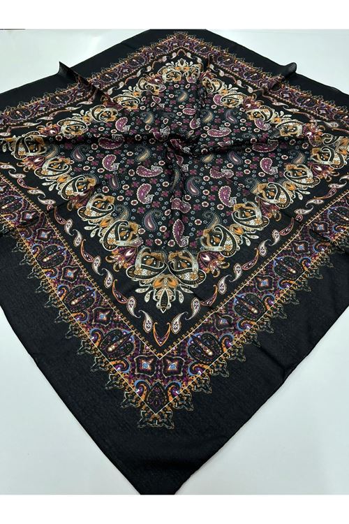 Çini Etnik Desen Naturel Eşarp    