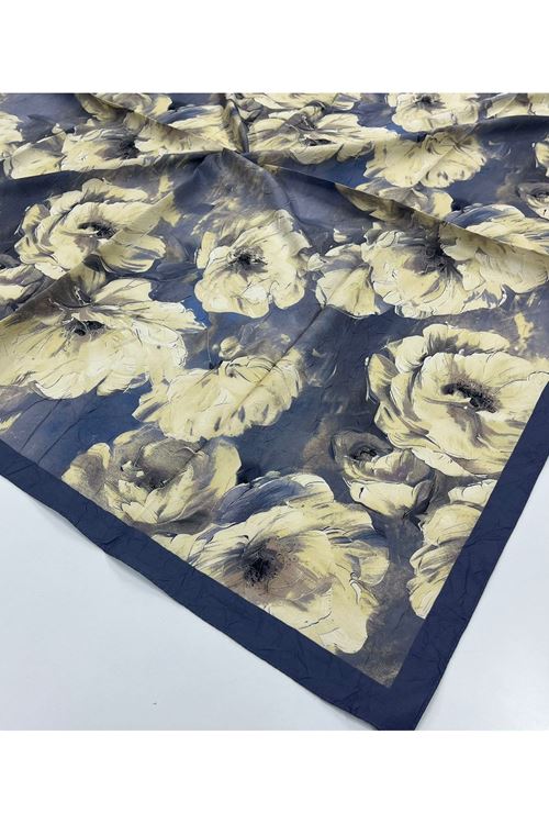 Gül Desen Bambu Kraş Eşarp 