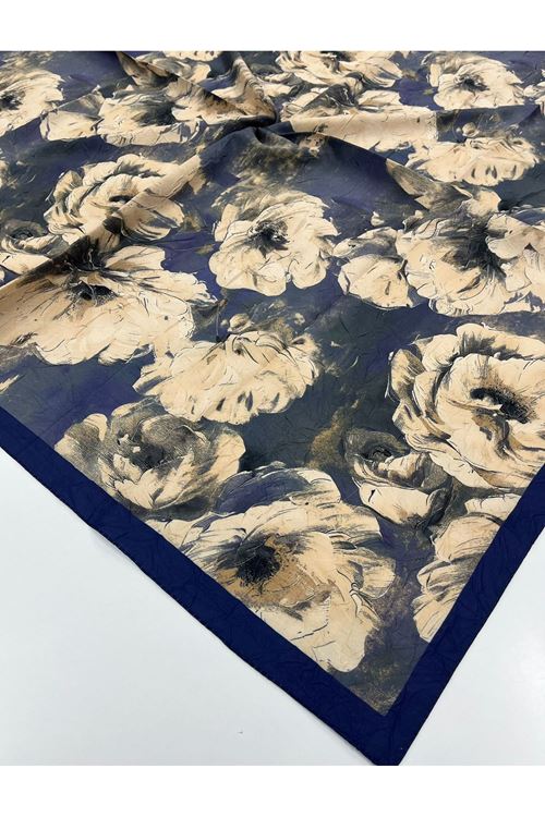 Gül Desen Bambu Kraş Eşarp    