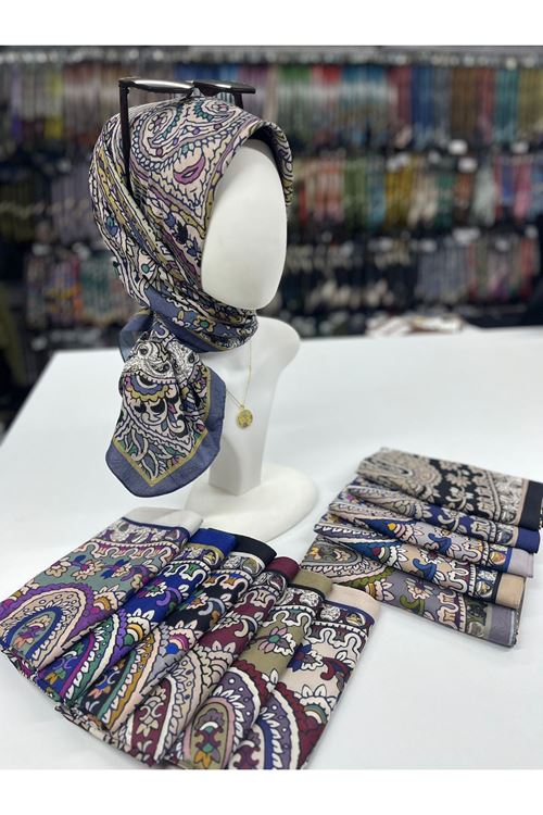 Etnik Desen Bambu Kraş Eşarp 