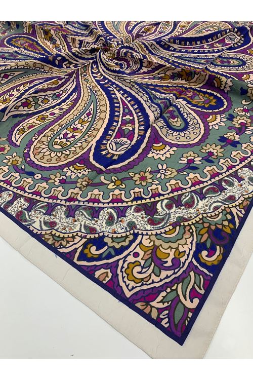 Etnik Desen Bambu Kraş Eşarp