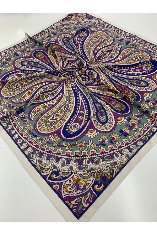 Etnik Desen Bambu Kraş Eşarp   