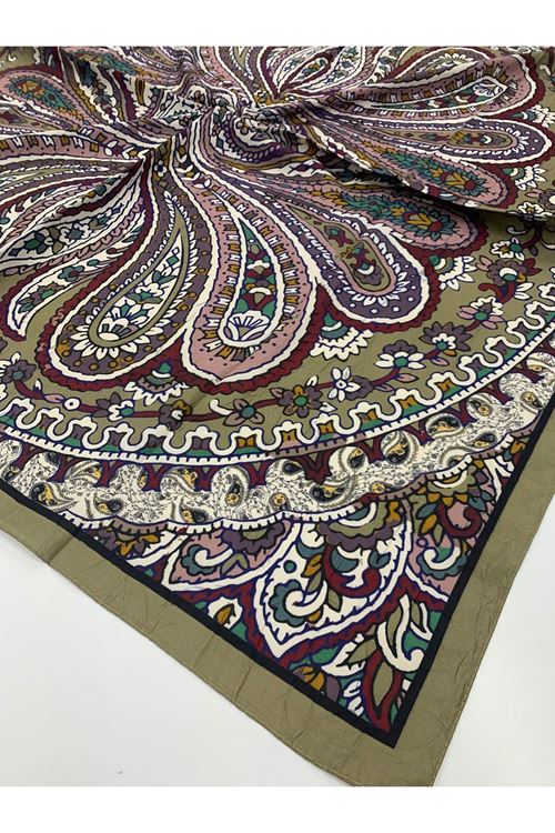 Etnik Desen Bambu Kraş Eşarp  