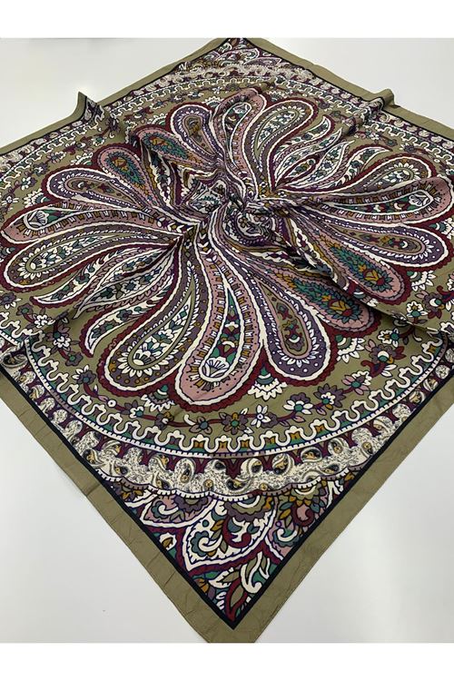 Etnik Desen Bambu Kraş Eşarp    