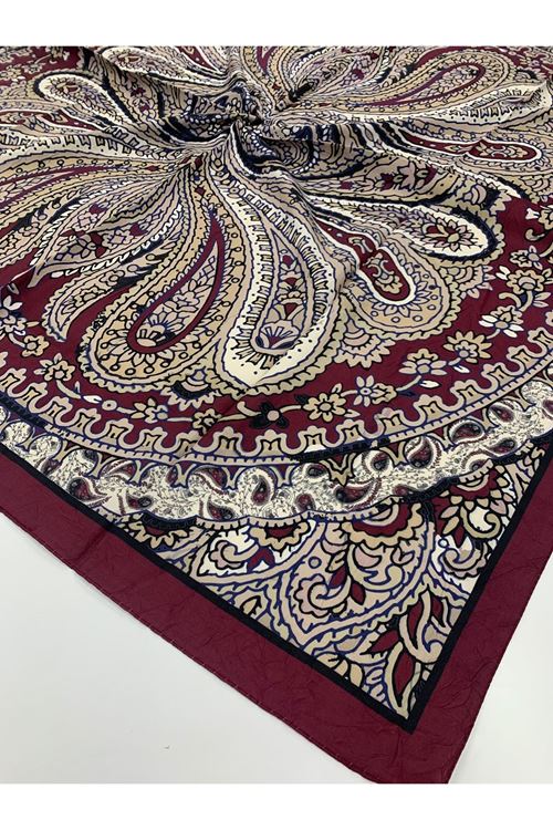 Etnik Desen Bambu Kraş Eşarp   