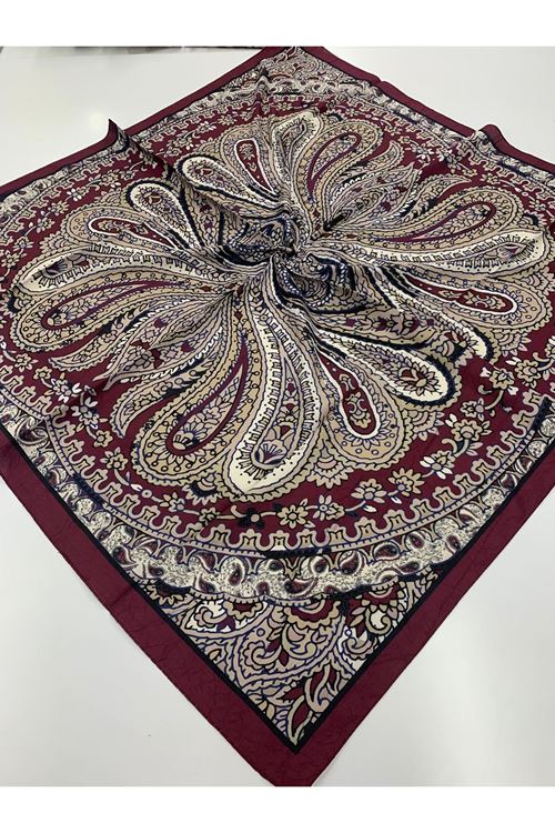 Etnik Desen Bambu Kraş Eşarp   