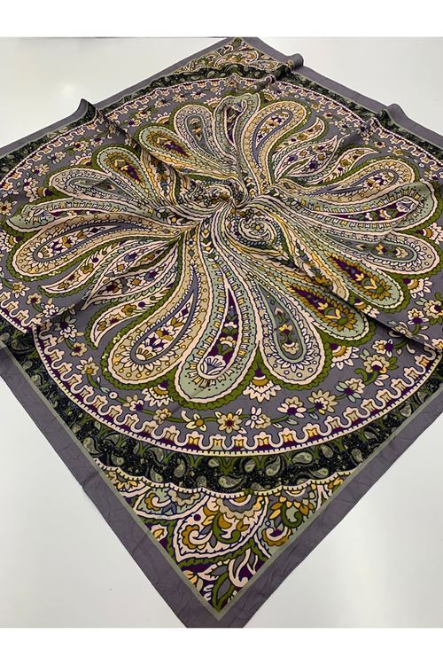 Etnik Desen Bambu Kraş Eşarp    