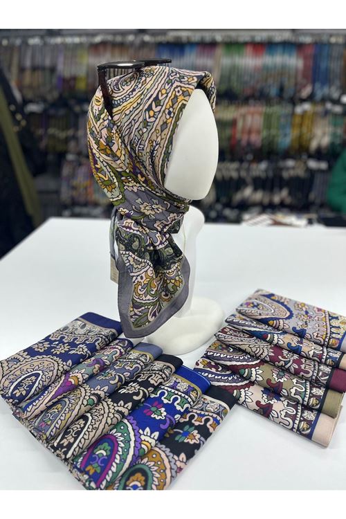 Etnik Desen Bambu Kraş Eşarp  