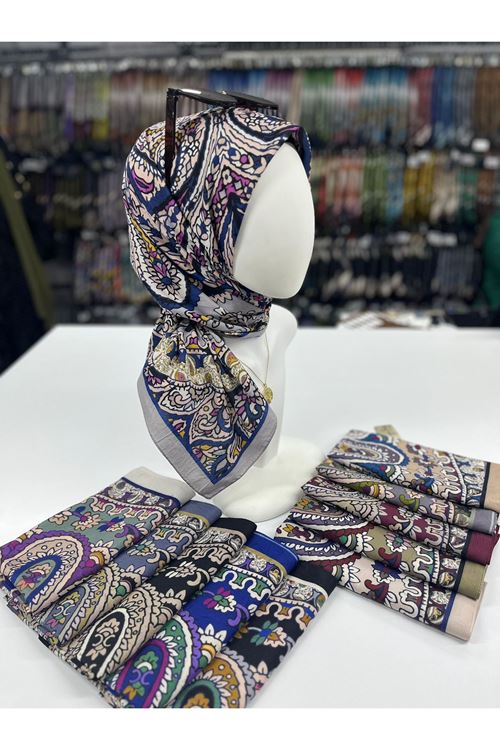 Etnik Desen Bambu Kraş Eşarp  