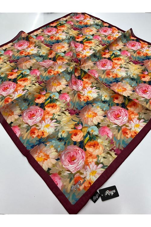 Rüya Lina Şakayık Desen Soft Eşarp 