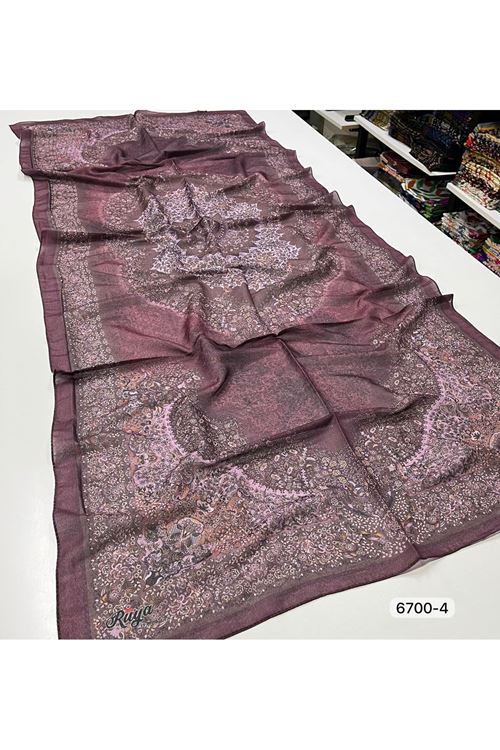 Rüya Organik Şal Kod:6700-4 (Mürdüm Lila) 