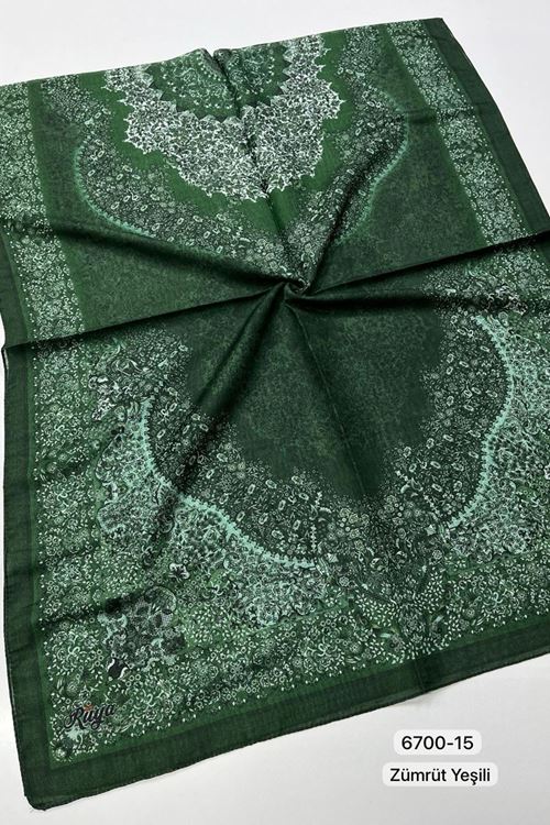 Rüya Organik Şal Kod:6700-15 (Zümrüt Yeşili) 