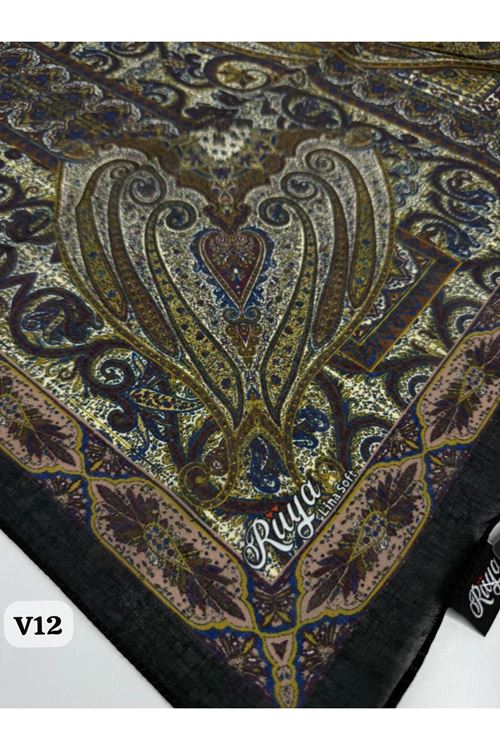 Rüya Lina Etnik Desen Soft Eşarp Kod: 0071 - V12