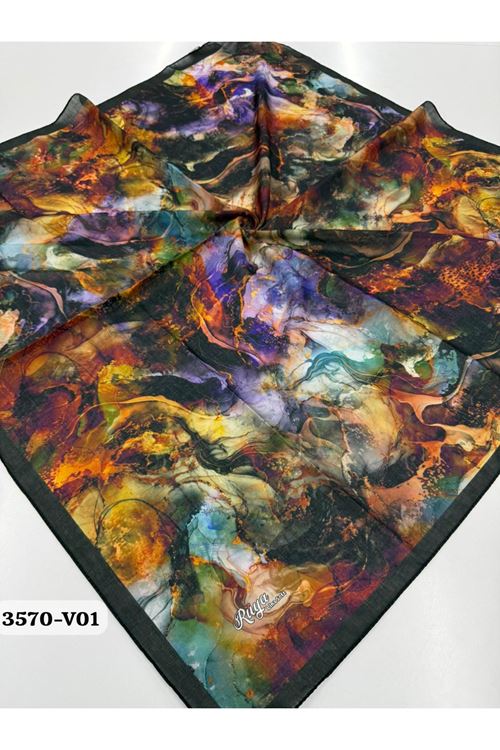 Rüya Lina Alsu Desen Soft Eşarp Kod: 3570 - V01