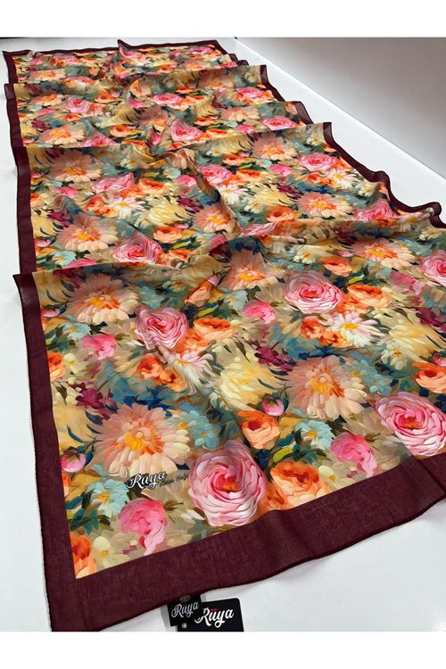 Şakayık Desen Rüya Aura Soft Şal  