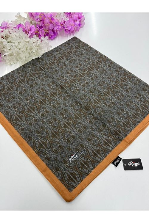 Rüya Lina Minimal Desen Soft Eşarp (Soğan Kabuğu)