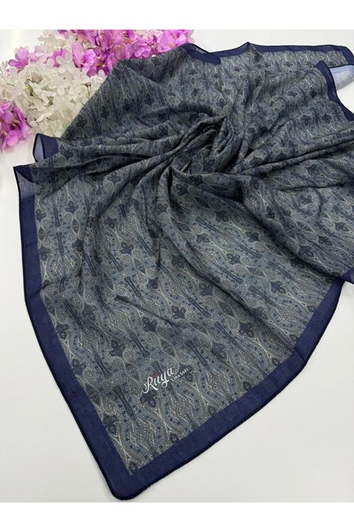 Rüya Lina Minimal Desen Soft Eşarp (Lacivert)