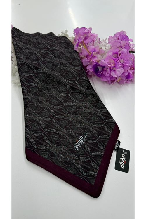 Rüya Lina Minimal Desen Soft Eşarp (Mürdüm)