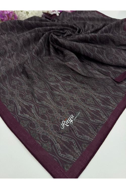 Rüya Lina Minimal Desen Soft Eşarp (Mürdüm)