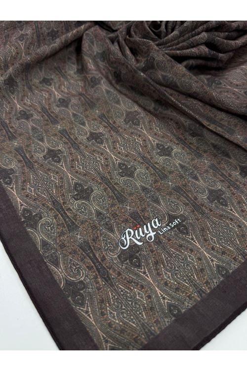 Rüya Lina Minimal Desen Soft Eşarp (Acı Kahve)