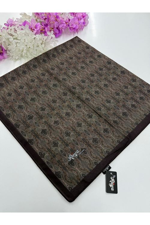 Rüya Lina Minimal Desen Soft Eşarp (Acı Kahve)