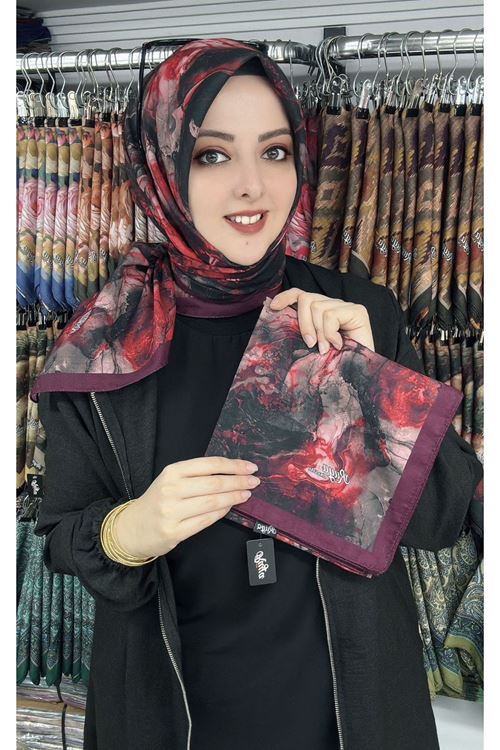 Rüya Lina Alsu Desen Soft Eşarp Kod: 3570 - V03