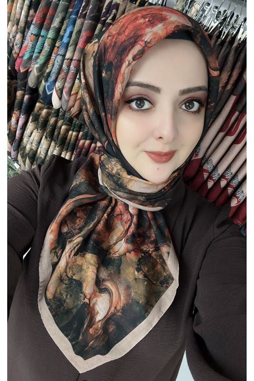 Rüya Lina Alsu Desen Soft Eşarp Kod: 3570 - V04