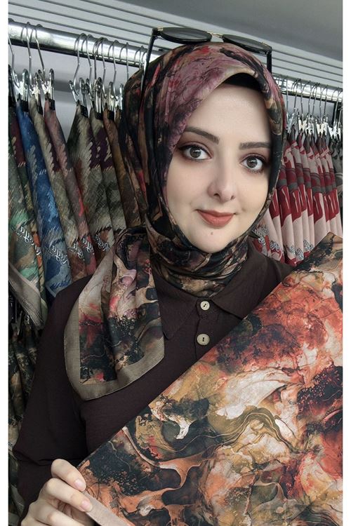 Rüya Lina Alsu Desen Soft Eşarp Kod: 3570 - V18