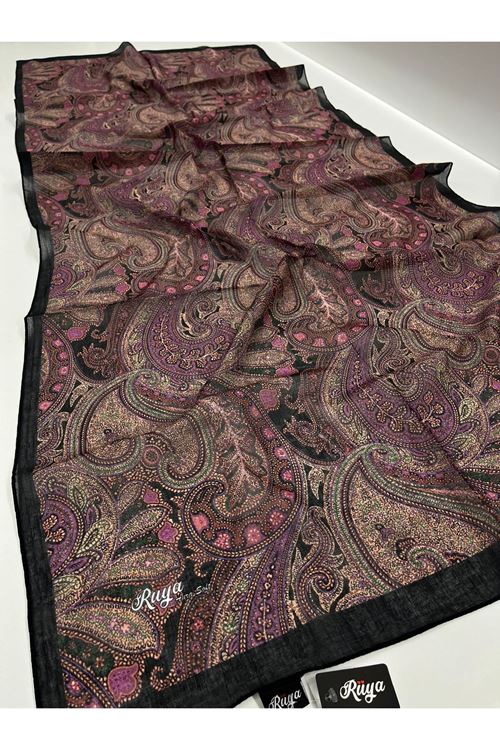 Rüya Lina Etnik Desen Aura Soft Şal Kod: 3558 - V04