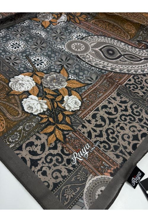Rüya Lina Güllü Desen Soft Eşarp Kod: 3507 - V10