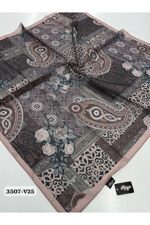 Rüya Lina Güllü Desen Soft Eşarp Kod: 3507 - V25