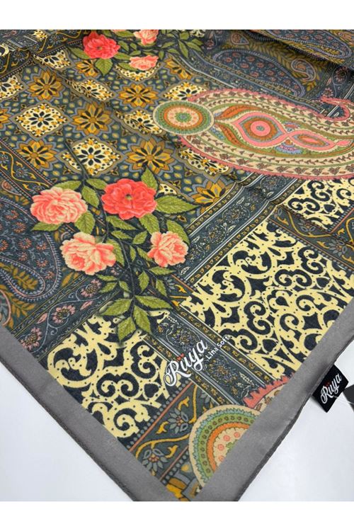 Rüya Lina Güllü Desen Soft Eşarp Kod: 3507 - V01