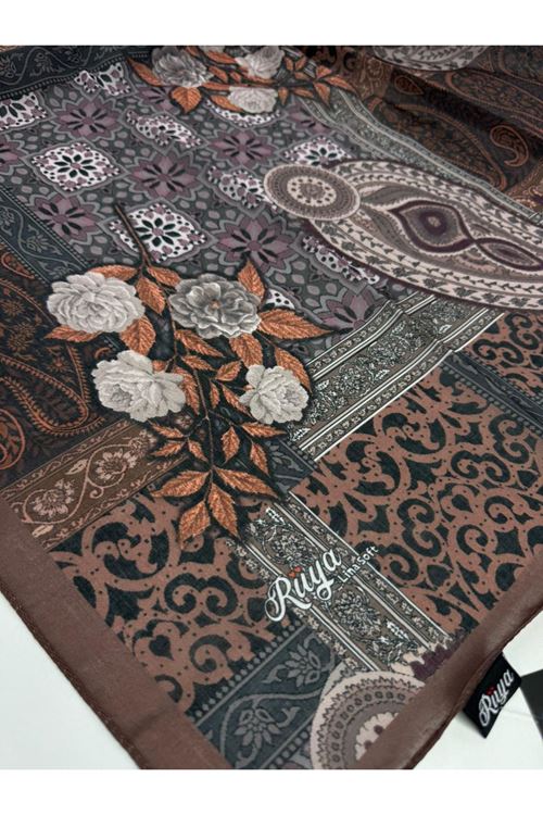 Rüya Lina Güllü Desen Soft Eşarp Kod: 3507 - V15