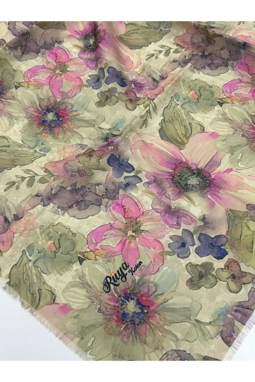 Rüya Koton Eşarp Batik Çiçek Modeli