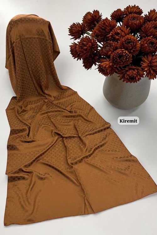 Bloom Desen Jakar Şal Kiremit