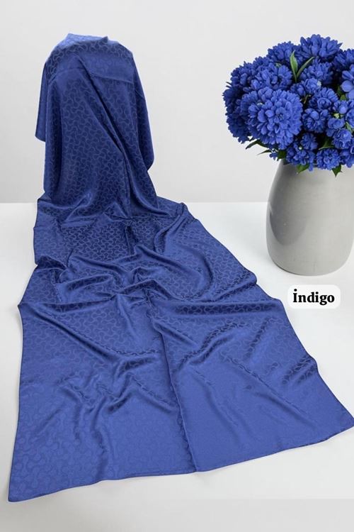 Bloom Desen Jakar Şal İndigo