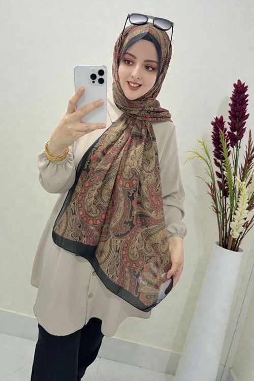 Rüya Lina Etnik Desen Aura Soft Şal Kod: 3558 - V02