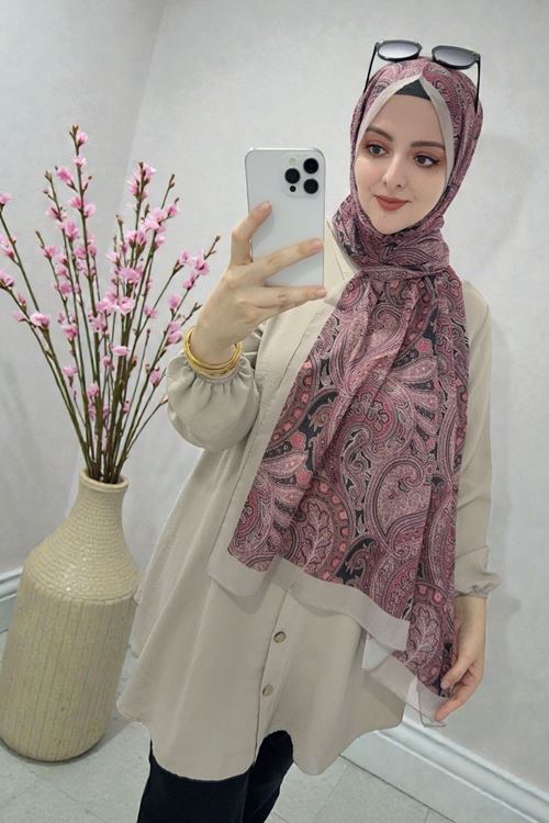 Rüya Lina Etnik Desen Aura Soft Şal Kod: 3558 - V05