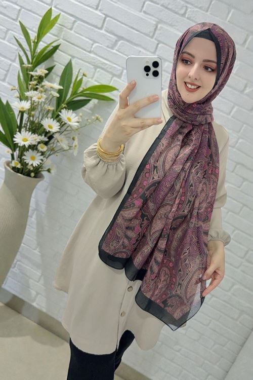 Rüya Lina Etnik Desen Aura Soft Şal Kod: 3558 - V04
