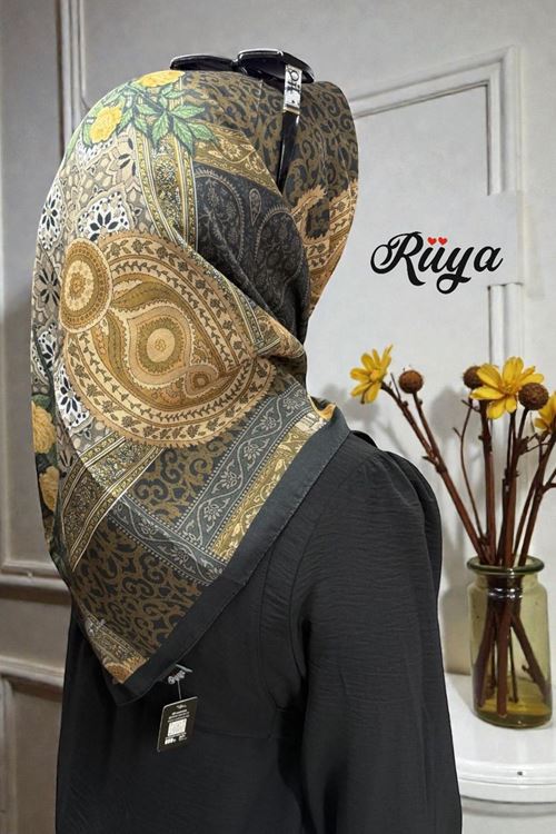 Rüya Lina Güllü Desen Soft Eşarp Kod: 3507 - V26