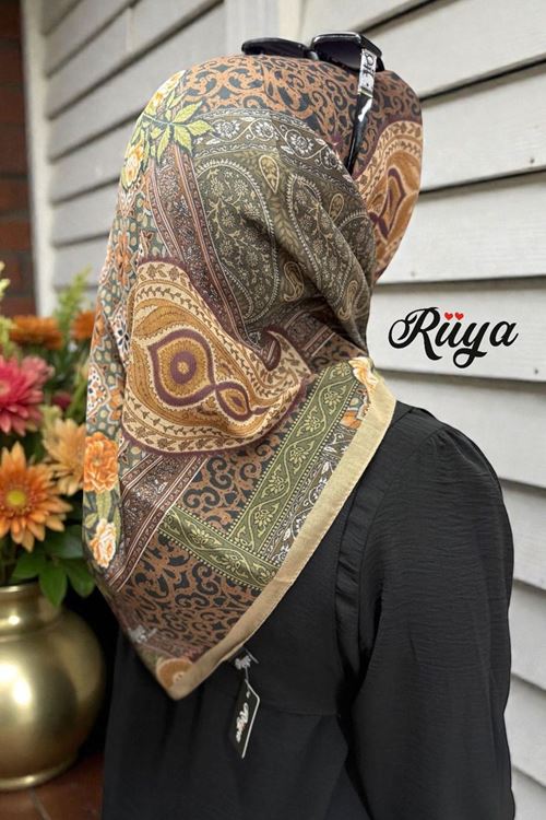 Rüya Lina Güllü Desen Soft Eşarp Kod: 3507 - V09