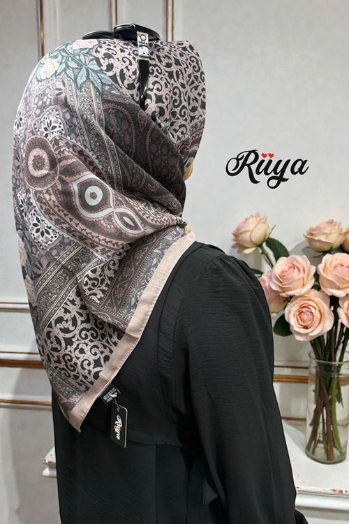 Rüya Lina Güllü Desen Soft Eşarp Kod: 3507 - V25